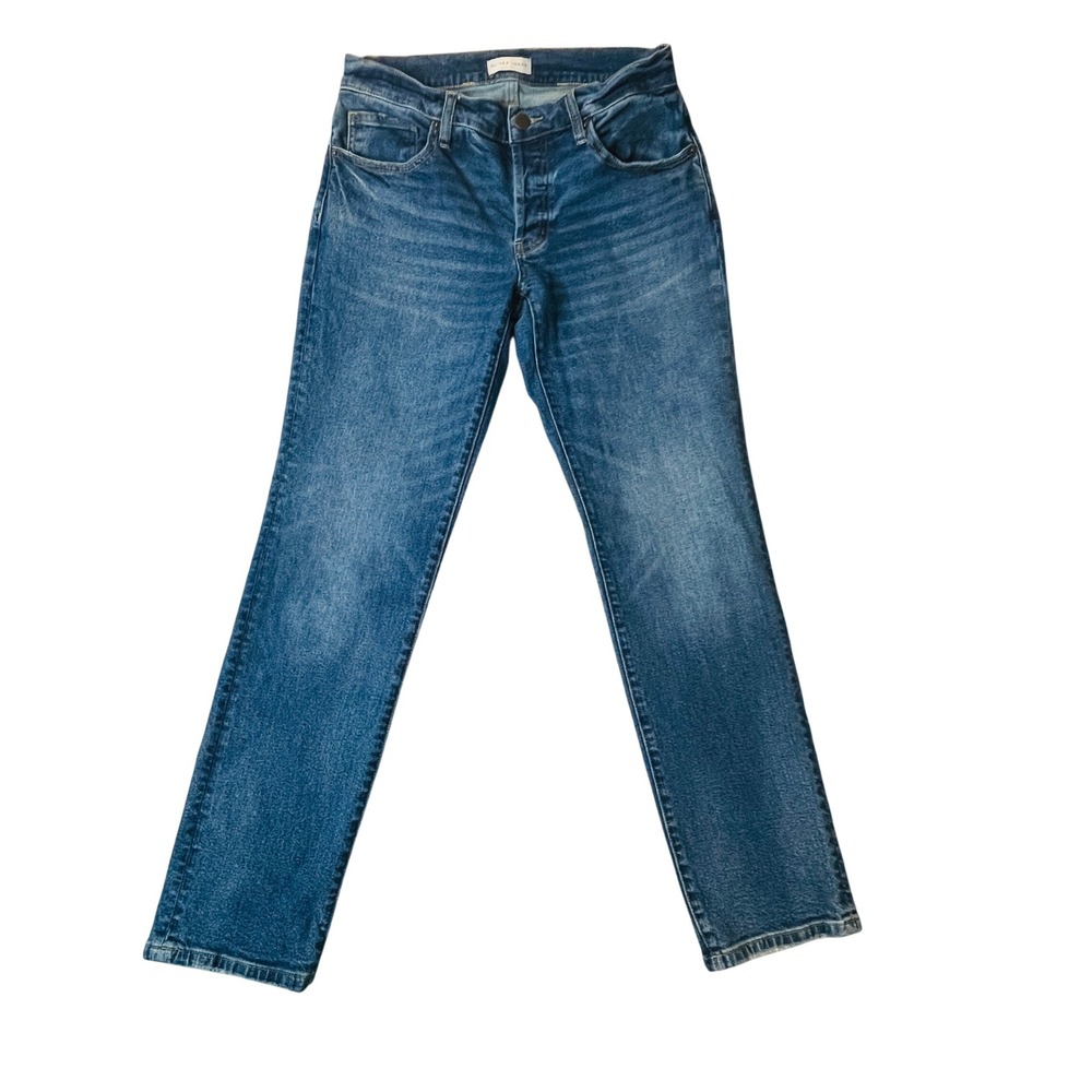 Oliver Logan Jeans Women 28 Blue Straight Leg Button Fly Medium Wash Denim
